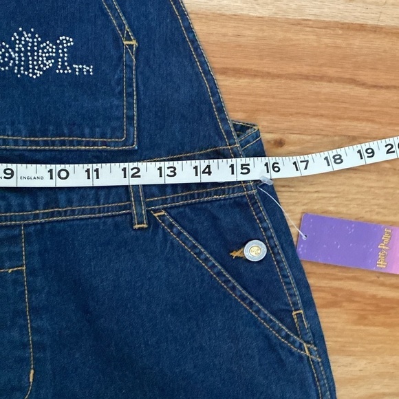 NWT Harry Potter Jean Overalls Shorts Girls Sz 14 Denim Pockets Costume Festival - Picture 12 of 12